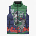 Personalized New Zealand Warriors ANZAC Tribute Sleeveless Puffer Jacket Poppy Field Soldier Silhouette Aboriginal Rugby Mascot