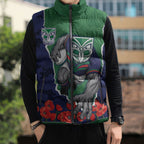 Personalized New Zealand Warriors ANZAC Tribute Sleeveless Puffer Jacket Poppy Field Soldier Silhouette Aboriginal Rugby Mascot