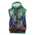 Personalized New Zealand Warriors ANZAC Tribute Sleeveless Zip Hoodie Poppy Field Soldier Silhouette Aboriginal Rugby Mascot