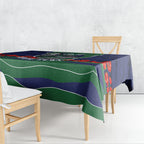 Personalized New Zealand Warriors ANZAC Tribute Tablecloth Poppy Field Soldier Silhouette Aboriginal Rugby Mascot