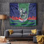 Personalized New Zealand Warriors ANZAC Tribute Tapestry Poppy Field Soldier Silhouette Aboriginal Rugby Mascot