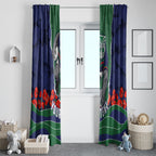 Personalized New Zealand Warriors ANZAC Tribute Window Curtain Poppy Field Soldier Silhouette Aboriginal Rugby Mascot