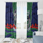 Personalized New Zealand Warriors ANZAC Tribute Window Curtain Poppy Field Soldier Silhouette Aboriginal Rugby Mascot