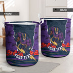 Personalized Melbourne Storm ANZAC Tribute Laundry Basket Poppy Field Soldier Silhouette Aboriginal Rugby Mascot