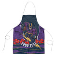 Personalized Melbourne Storm ANZAC Tribute Apron Poppy Field Soldier Silhouette Aboriginal Rugby Mascot