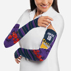 Personalized Melbourne Storm ANZAC Tribute Arm Sleeves Poppy Field Soldier Silhouette Aboriginal Rugby Mascot