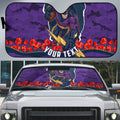 Personalized Melbourne Storm ANZAC Tribute Auto Sun Shade Poppy Field Soldier Silhouette Aboriginal Rugby Mascot