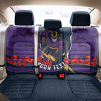 Personalized Melbourne Storm ANZAC Tribute Back Car Seat Cover Poppy Field Soldier Silhouette Aboriginal Rugby Mascot