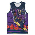 Personalized Melbourne Storm ANZAC Tribute Basketball Jersey Poppy Field Soldier Silhouette Aboriginal Rugby Mascot