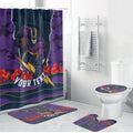 Personalized Melbourne Storm ANZAC Tribute Bathroom Set Poppy Field Soldier Silhouette Aboriginal Rugby Mascot
