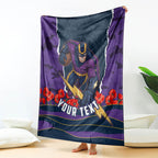 Personalized Melbourne Storm ANZAC Tribute Blanket Poppy Field Soldier Silhouette Aboriginal Rugby Mascot