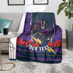 Personalized Melbourne Storm ANZAC Tribute Blanket Poppy Field Soldier Silhouette Aboriginal Rugby Mascot