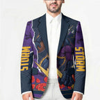 Personalized Melbourne Storm ANZAC Tribute Blazer Poppy Field Soldier Silhouette Aboriginal Rugby Mascot