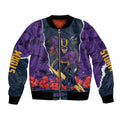 Personalized Melbourne Storm ANZAC Tribute Bomber Jacket Poppy Field Soldier Silhouette Aboriginal Rugby Mascot