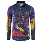 Personalized Melbourne Storm ANZAC Tribute Button Sweatshirt Poppy Field Soldier Silhouette Aboriginal Rugby Mascot