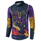 Personalized Melbourne Storm ANZAC Tribute Button Sweatshirt Poppy Field Soldier Silhouette Aboriginal Rugby Mascot