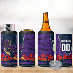 Personalized Melbourne Storm ANZAC Tribute 4 in 1 Can Cooler Tumbler Poppy Field Soldier Silhouette Aboriginal Rugby Mascot