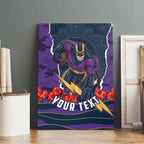 Personalized Melbourne Storm ANZAC Tribute Canvas Wall Art Poppy Field Soldier Silhouette Aboriginal Rugby Mascot