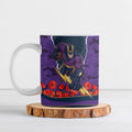 Personalized Melbourne Storm ANZAC Tribute Ceramic Mug Poppy Field Soldier Silhouette Aboriginal Rugby Mascot