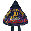 Personalized Melbourne Storm ANZAC Tribute Cloak Poppy Field Soldier Silhouette Aboriginal Rugby Mascot