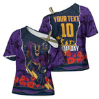 Personalized Melbourne Storm ANZAC Tribute Cross Shoulder Shirt Poppy Field Soldier Silhouette Aboriginal Rugby Mascot