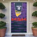 Personalized Melbourne Storm ANZAC Tribute Door Cover Poppy Field Soldier Silhouette Aboriginal Rugby Mascot