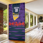 Personalized Melbourne Storm ANZAC Tribute Door Cover Poppy Field Soldier Silhouette Aboriginal Rugby Mascot