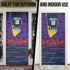 Personalized Melbourne Storm ANZAC Tribute Door Cover Poppy Field Soldier Silhouette Aboriginal Rugby Mascot
