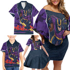Personalized Melbourne Storm ANZAC Tribute Family Matching Off Shoulder Short Dress and Hawaiian Shirt Poppy Field Soldier Silhouette Aboriginal Rugby Mascot