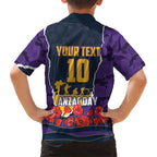 Personalized Melbourne Storm ANZAC Tribute Family Matching Tank Maxi Dress and Hawaiian Shirt Poppy Field Soldier Silhouette Aboriginal Rugby Mascot
