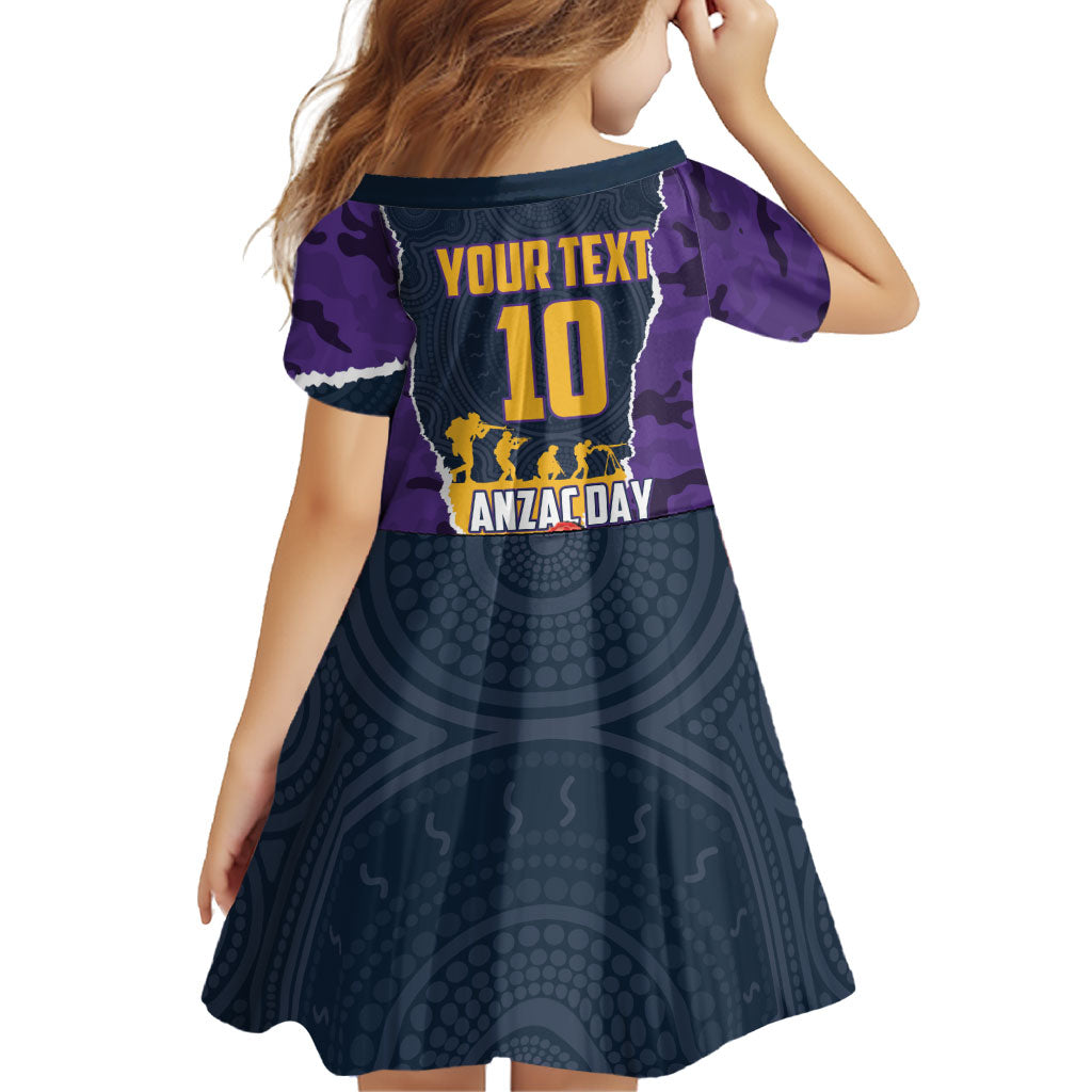 Personalized Melbourne Storm ANZAC Tribute Family Matching Tank Maxi Dress and Hawaiian Shirt Poppy Field Soldier Silhouette Aboriginal Rugby Mascot