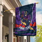 Personalized Melbourne Storm ANZAC Tribute Garden Flag Poppy Field Soldier Silhouette Aboriginal Rugby Mascot