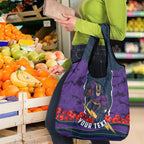 Personalized Melbourne Storm ANZAC Tribute Grocery Bag Poppy Field Soldier Silhouette Aboriginal Rugby Mascot