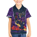 Personalized Melbourne Storm ANZAC Tribute Kid Hawaiian Shirt Poppy Field Soldier Silhouette Aboriginal Rugby Mascot