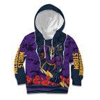 Personalized Melbourne Storm ANZAC Tribute Kid Hoodie Poppy Field Soldier Silhouette Aboriginal Rugby Mascot