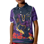 Personalized Melbourne Storm ANZAC Tribute Kid Polo Shirt Poppy Field Soldier Silhouette Aboriginal Rugby Mascot