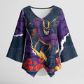 Personalized Melbourne Storm ANZAC Tribute Kimono Sleeve Blouse Poppy Field Soldier Silhouette Aboriginal Rugby Mascot
