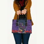 Personalized Melbourne Storm ANZAC Tribute Leather Bag Poppy Field Soldier Silhouette Aboriginal Rugby Mascot