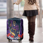 Personalized Melbourne Storm ANZAC Tribute Luggage Cover Poppy Field Soldier Silhouette Aboriginal Rugby Mascot