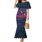 Personalized Melbourne Storm ANZAC Tribute Mermaid Dress Poppy Field Soldier Silhouette Aboriginal Rugby Mascot