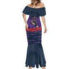 Personalized Melbourne Storm ANZAC Tribute Mermaid Dress Poppy Field Soldier Silhouette Aboriginal Rugby Mascot