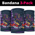 Personalized Melbourne Storm ANZAC Tribute Neck Gaiter Poppy Field Soldier Silhouette Aboriginal Rugby Mascot