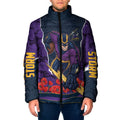 Personalized Melbourne Storm ANZAC Tribute Padded Jacket Poppy Field Soldier Silhouette Aboriginal Rugby Mascot