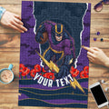 Personalized Melbourne Storm ANZAC Tribute Puzzle Poppy Field Soldier Silhouette Aboriginal Rugby Mascot