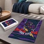 Personalized Melbourne Storm ANZAC Tribute Puzzle Poppy Field Soldier Silhouette Aboriginal Rugby Mascot