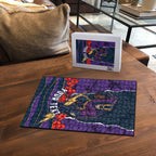 Personalized Melbourne Storm ANZAC Tribute Puzzle Poppy Field Soldier Silhouette Aboriginal Rugby Mascot