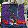 Personalized Melbourne Storm ANZAC Tribute Quilt Poppy Field Soldier Silhouette Aboriginal Rugby Mascot