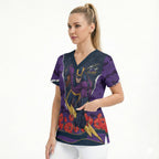 Personalized Melbourne Storm ANZAC Tribute Scrub Top Poppy Field Soldier Silhouette Aboriginal Rugby Mascot