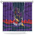 Personalized Melbourne Storm ANZAC Tribute Shower Curtain Poppy Field Soldier Silhouette Aboriginal Rugby Mascot