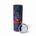 Personalized Melbourne Storm ANZAC Tribute Skinny Tumbler Poppy Field Soldier Silhouette Aboriginal Rugby Mascot